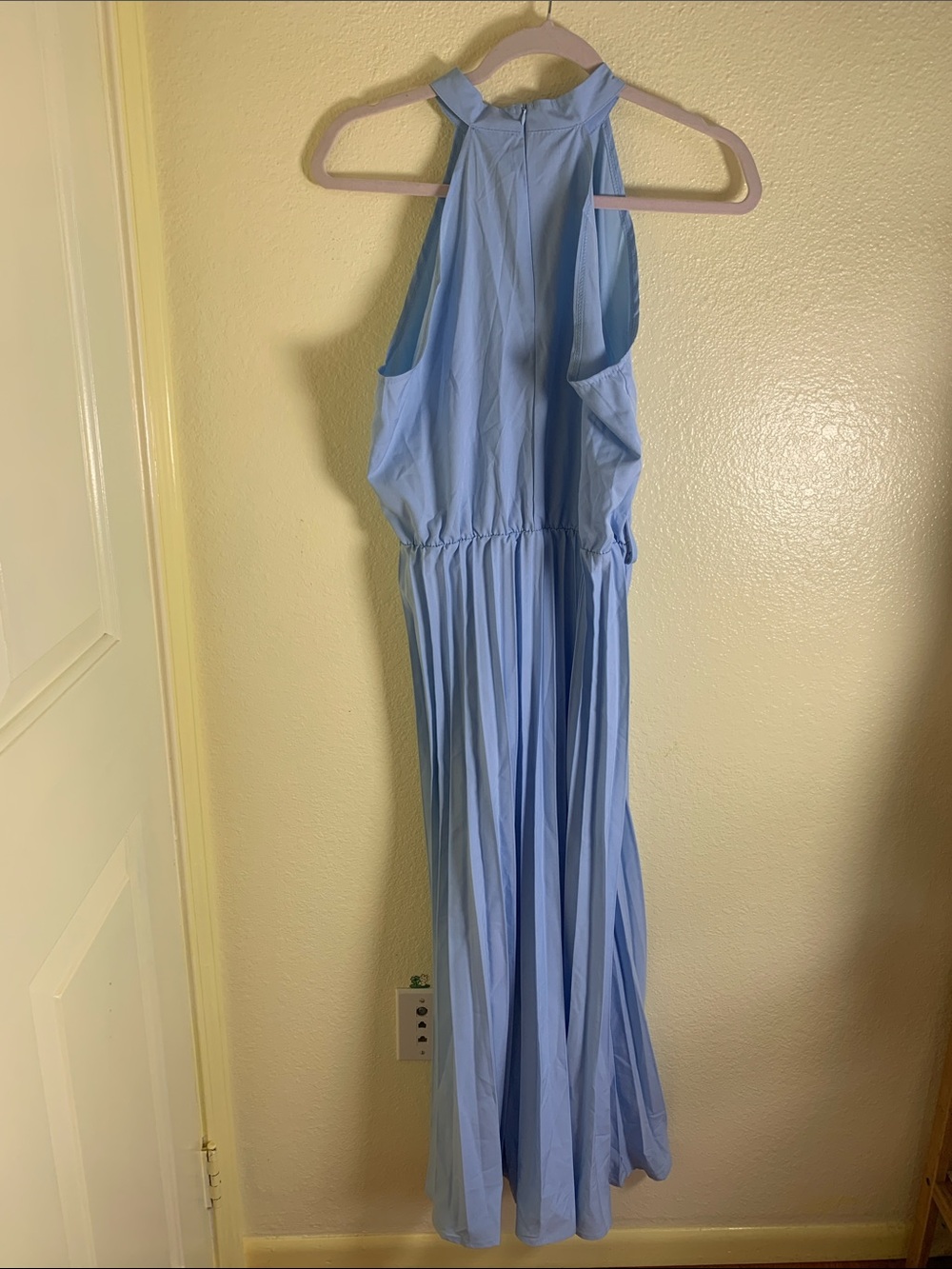 NWOT Light Blue Halter Maxi Dress, Size L - Picture 2 of 6